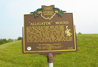 The Ohio Historical Marker for Alligator Mound.