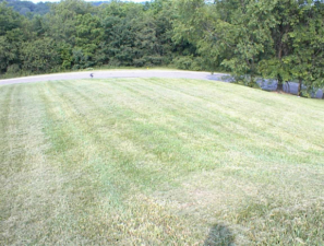 The tail end of the mound.