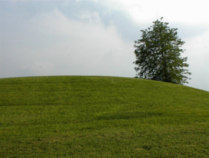 The hill was much more steep on the east side of the mound.