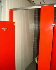 This restroom was near the area used by art students at the time of our visit.