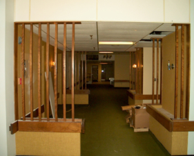 Another lobby area in the former patient ward that housed "normal" patients.