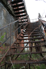 An old fire escape that probably had not been used for a very long time.