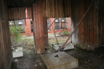 Walking out to the section that collapsed in 2004.