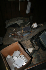 Samples of metal work were among the items left in this office.
