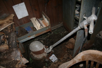 An old floor buffer machine used to keep the floors nice and shiny.