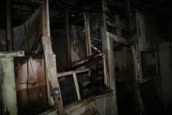 The office on the end was almost completely destroyed.