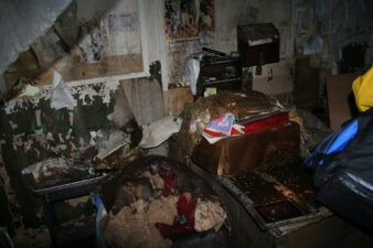 Several boxes of paperwork and other items remained in this office.