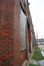 From the alley looking east on West Walnut Street.