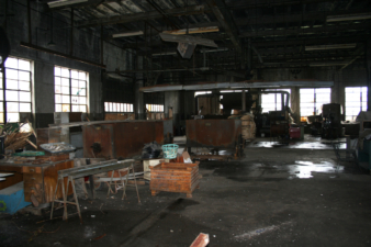 Inside the newer extrusion building.