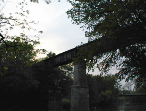 This railroad bridged passed over Darby Creek.