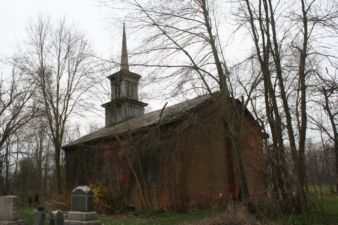 A view of the church from the adjacent cemetery.