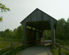 The east side of the bridge.