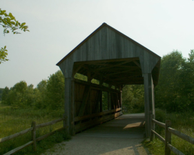 The east side of the bridge.