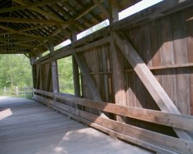 This photo shows the Multiple Kingpost Truss of the structure.