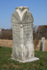 The tombstone of Phebe and Amanda Bowers. Phebe died in 1859 and Amanda died in 1900.