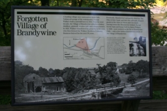 This large sign described the history of the Village of Brandywine and included a historic photo of the area.