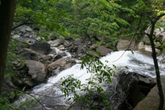 Water prepared to go over the falls.