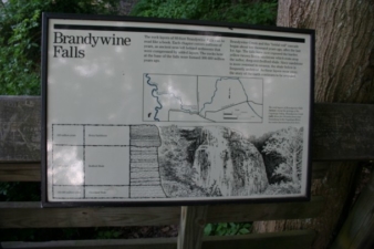 Another sign described the geologic history of Brandywine Falls.