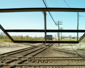 This was the railroad junction as seen through a window on the first floor.