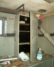 The cabinet housed some spare parts for the workshop.