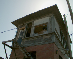 But the stairs were gone, so we couldn't explore the observation cabin.