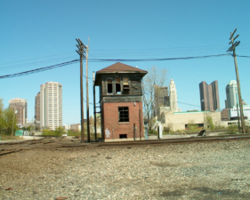 Downtown Columbus and Veterans' Memorial in the background.
