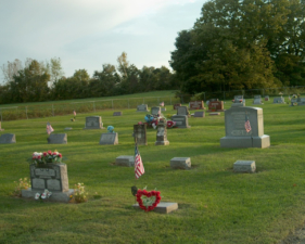 The newer section of the cemetery included burials from the early 1900s to present day.