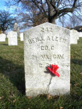 Oddly enough there was a second Benjamin Allen just a few plots away from the more well known grave. This Benjamin was from Virginia.