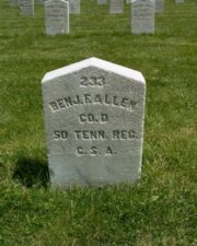 Benjamin Allen's tombstone, where the Lady in Gray occasionally places fresh flowers.