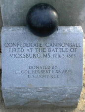 This Confederate cannonball was located next to the entry gate.