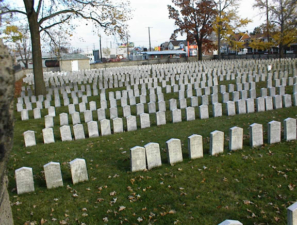 The view from the cemetery's pavilion.