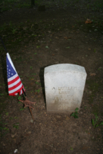 The tombstone of Lieutenant A. Butler, who served in the War of 1812.