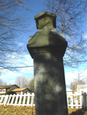 The tombstone of Conrad Clime. He was born in 1799 and died on March 26, 1883.
