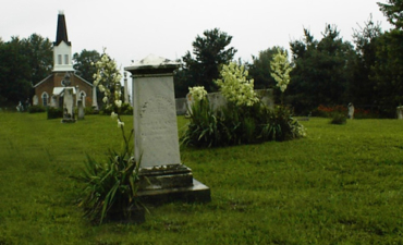 A nice view of the cemetery and church.
