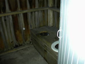 The outhouse was a double seater. We did not know if they were still being used.