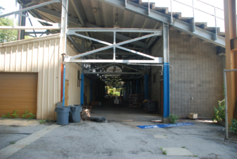 Underneath the overflow bleachers that were constructed in the 1970s.