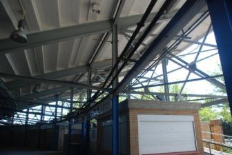 A vending booth and the support structure.