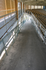 Going down the ramp from the upper concourse.