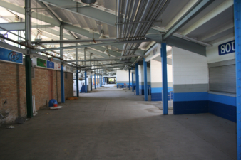 Looking down the corridor toward the stadium's offices.
