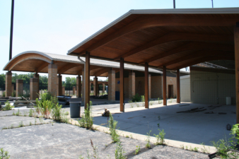 The stadium's pavilion area.