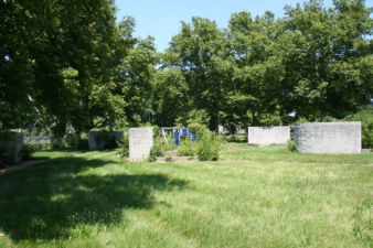 The park had a nice fountain at its center along with a playground for the kids.