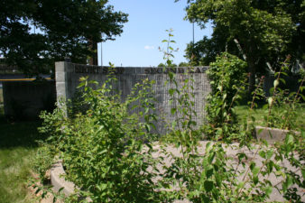 The second base, shortstop wall.