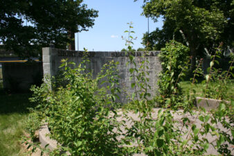 The second base, shortstop wall.