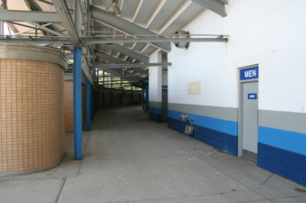 A couple of restrooms near the south side of the stadium.
