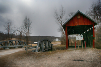 Cox Covered Bridge sat twenty feet north of its original location.