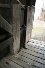 People have converted this part of the bridge into a cabinet-like structure.