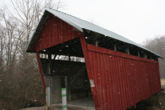 The west end of Cox Covered Bridge.