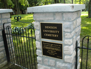 The gate for Denison University Cemetery.