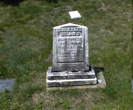 Ebenezer Bland's tombstone. He died at 21-years-old on February 23, 1857.