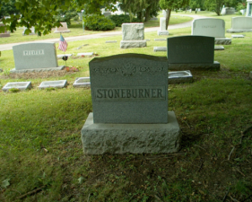 Snook's stone was next to a tree and just in front of this Stoneburner stone.